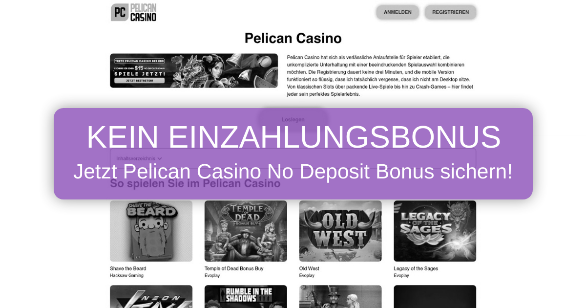 Pelican Casino No Deposit Bonus 2026 - Deutschland